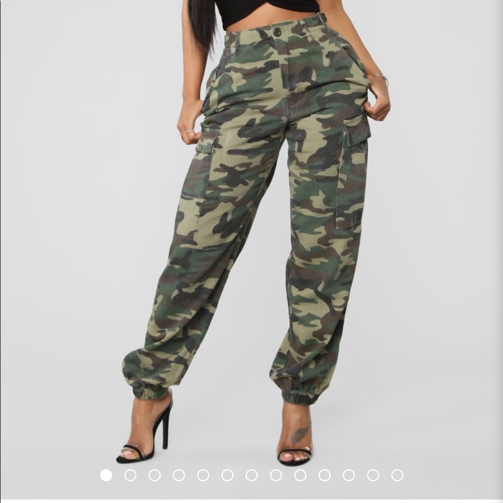 High waisted camo pants